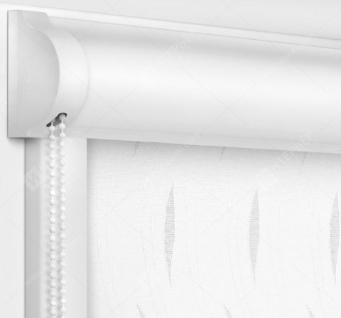 Рулонные кассетные шторы УНИ - Флора белый