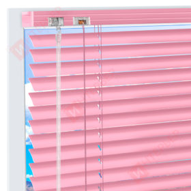 Горизонтальные алюминиевые жалюзи на пластиковые окна - цвет светло-розовый
