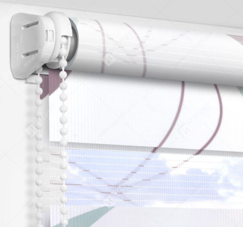 Рулонные шторы День-Ночь - Ченто зелено-коричневый
