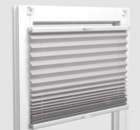 Шторы Плиссе - Аида светло-серый на пластиковые окна